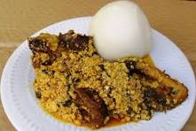Egusi Soup and pounded yam