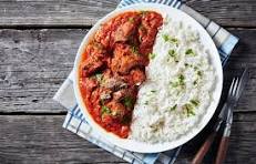 White rice and stew